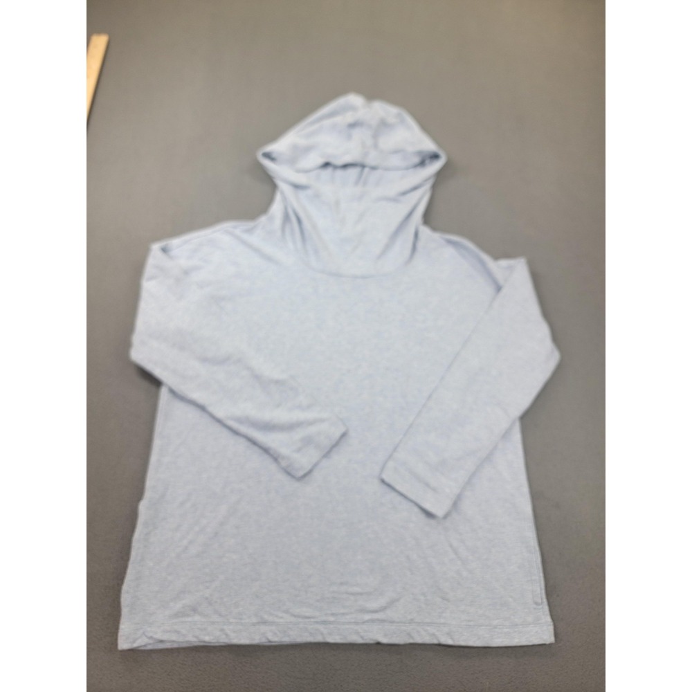 Pure Jill Hoodie Womens Small Blue Pima‎ Cotton Tencel Modal Tunic Top Pullover
